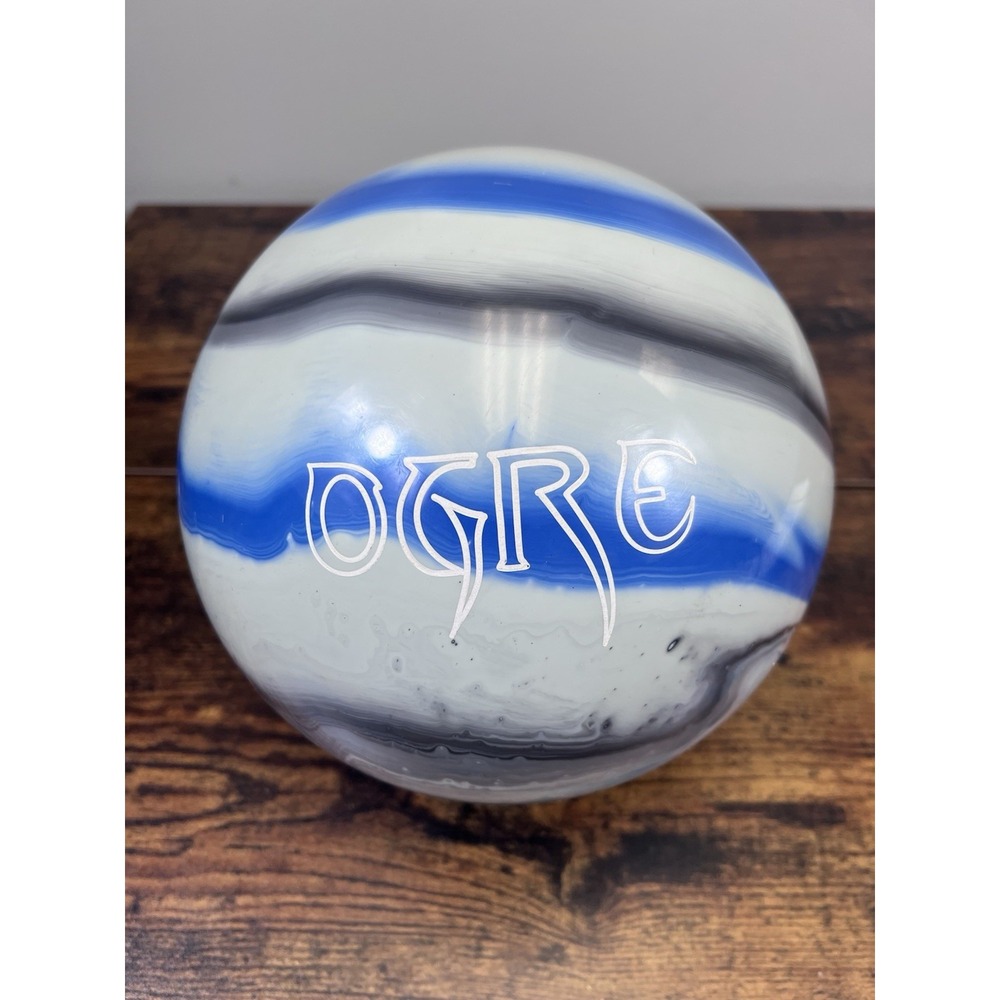Visionary Ogre Solid 15lb Bowling Ball Blue White Swirl Excellent condition!